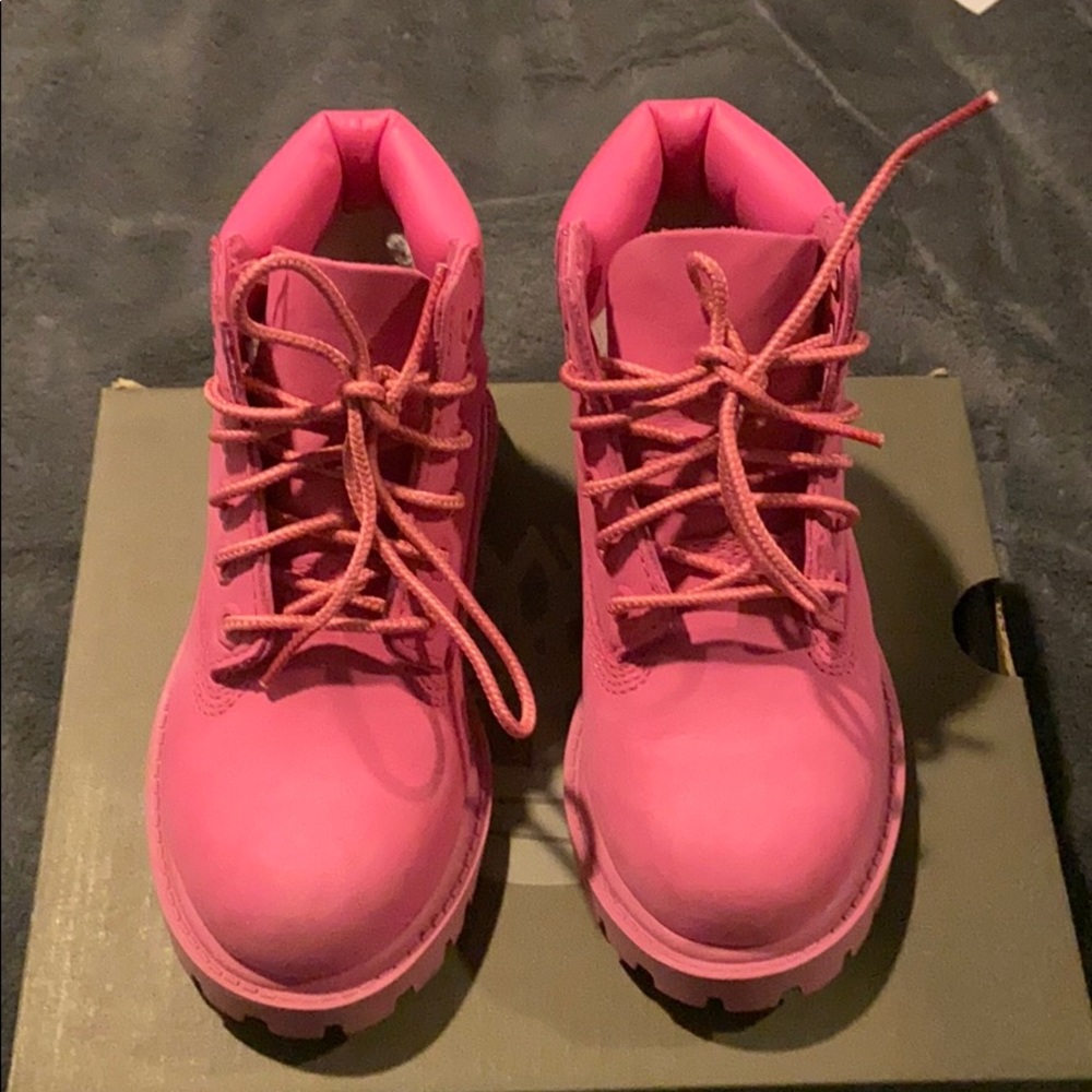 Pink on pink construct timberlands